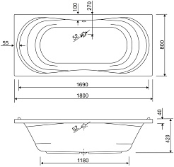 Cezares Акриловая ванна Apollo 180x80 – фотография-3