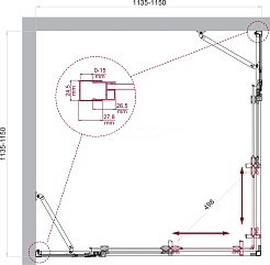 BelBagno Душевой уголок Luce 115/115 LUCE-A-22-90+25-C-Cr профиль хром стекло прозрачное – фотография-6