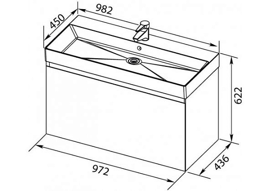 Aquanet Тумба с раковиной Нью-Йорк 100 орех – фотография-10