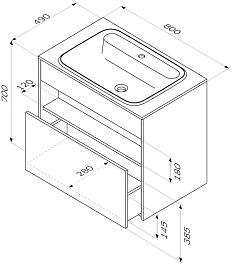 Am.Pm Мебель для ванной Func 80 подвесная белая глянцевая – фотография-19