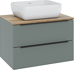 Runo Мебель для ванной Орлеан 70 Cuatro подвесная зеленая/дуб натуральный – фотография-2