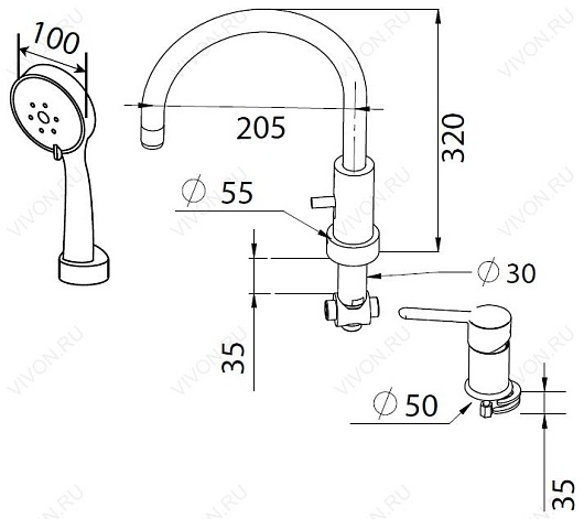 Am.Pm Смеситель "Tender F4601300" – фотография-2