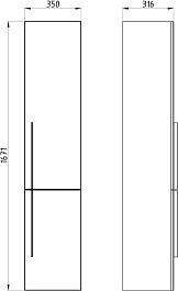 ASB-Mebel Шкаф пенал Тида 35 подвесной белый – фотография-4