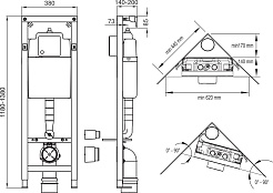 Wisa Система инсталляции для унитазов Exellent XS WC 90/110 мм угловая – фотография-6