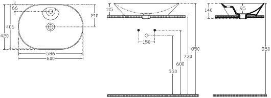 Allen Brau Мебельная накладная раковина Fantasy 60 4.11020.20 белый глянец – фотография-4