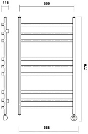Domoterm Полотенцесушитель Калипсо П9 500x700 E R белый – фотография-4