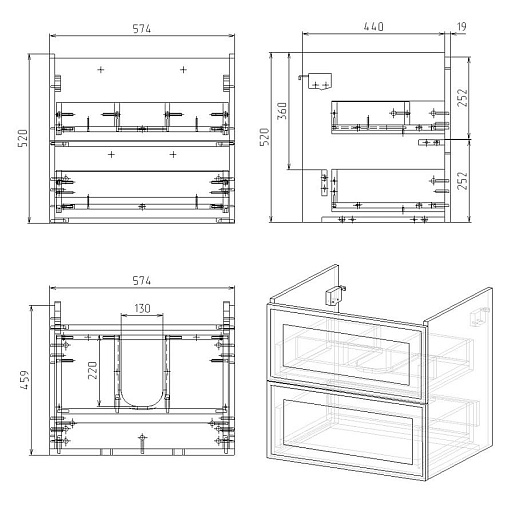 Alvaro Banos Тумба с раковиной Barcelona 60 – картинка-9
