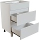 Mixline Тумба под раковину Брикс 60 2 ящика белая – фотография-7