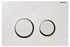 Geberit Кнопка смыва Sigma 20 115.778.KK.1 с золотом – фотография-1