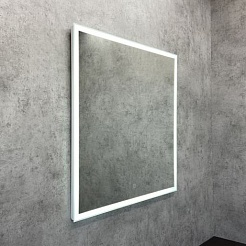 Comforty Мебель для ванной Осло 80 с зеркалом подвесная бетон светлый – фотография-12