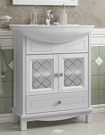 Opadiris Тумба с раковиной Омега 65 белая матовая – фотография-1