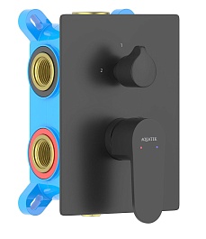 Aquatek Смеситель для душа и ванны Оберон AQ1247MB матовый черный – фотография-1