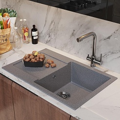 Mixline Мойка кухонная ML-GM31 темно-серая – фотография-4