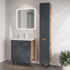 Onika Тумба с раковиной Айленд 70 графит/дуб крафт – фотография-11