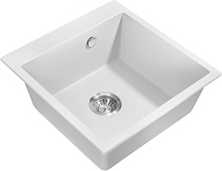 Milacio Мойка кухонная Murcia 51 Cuarzo белая – фотография-1