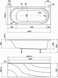 Poseidon Акриловая ванна Darina 160x70 – фотография-3