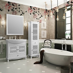 Opadiris Зеркало Омега 75 белое матовое – фотография-4