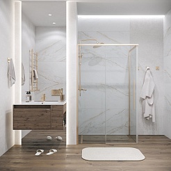 Grossman Боковая стенка Galaxy 90x195 профиль золото сатин стекло прозрачное – фотография-4