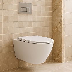 Azario Унитаз подвесной Uno AZ-2380 безободковый белый – фотография-2