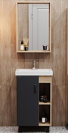 Onika Мебель для ванной Тимбер 50 L серая матовая/дуб сонома – фотография-1