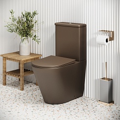 Grossman Унитаз компакт Color GR-4480BRMS коричневый матовый – фотография-7