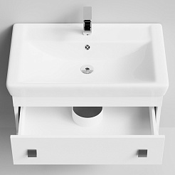 Водолей Мебель для ванной Квадро 80 подвесная белая – фотография-13