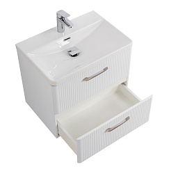 BelBagno Тумба с раковиной Due 60 подвесная Белый металлик – фотография-5