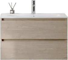 Teymi Тумба с раковиной Laina 80 подвесная дуб светлый