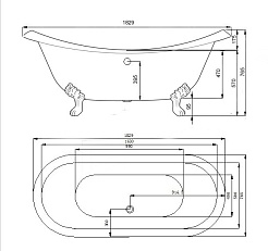 Elegansa Чугунная ванна Taiss Chrome – фотография-8