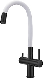 Milacio Смеситель для кухни Ultra MCU.560.TBW total black/белый – фотография-1