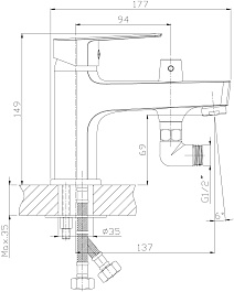 Rossinka Смеситель на борт ванны S35-38 хром – фотография-2