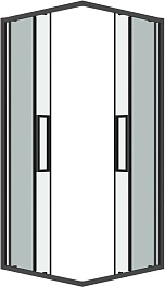 Grossman  Душевой уголок Cosmo 100x100x195 профиль графит сатин стекло прозрачное – фотография-2