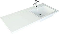 Mixline Тумба с раковиной Атлантик 110 R под стиральную машину белая – фотография-5