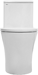 Azario Унитаз-моноблок Vally AZ-80687 безободковый с бачком с сиденьем микролифт белый – фотография-6