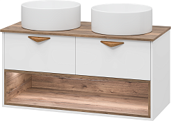 Brevita Тумба под раковину Bergen 105 подвесная дуб галифакс олово/белая – фотография-11