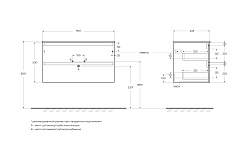 BelBagno Тумба с раковиной Kraft 90 подвесная Темно-Серый матовый с раковиной BB-8099-90 – фотография-4