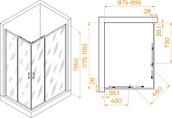 RGW Душевой уголок Passage PA-246B 120x90 профиль черный стекло прозрачное – фотография-3