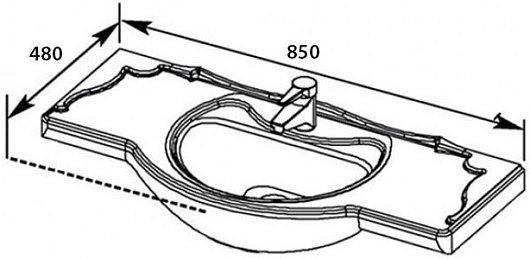 Aquanet Тумба с раковиной Монте 85 подвесная белая матовая – картинка-9