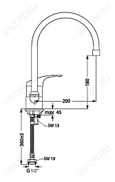 Vidima Смеситель "Тарнер BA042AA" для кухонной мойки – фотография-2