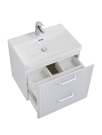 BelBagno Тумба с раковиной Due 50 подвесная Bianco Lucido ручки Белые – фотография-6