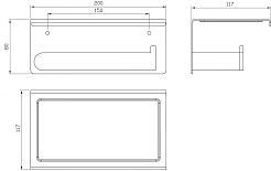 Milacio Держатель туалетной бумаги Ultra MCU.963.SS с полкой нержавеющая сталь – фотография-4