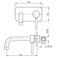 Cezares Смеситель OLIMP-BLSM2-03/24-L для раковины – фотография-2