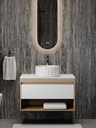 Teymi Раковина накладная в ванную Martta D38 глянцевая белая T52103 – фотография-3