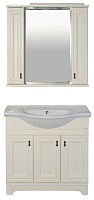 Misty Мебель для ванной Лувр 85, зеркало-шкаф, слоновая кость