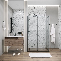 Grossman  Душевой уголок Galaxy 130x80x195 профиль черный матовый стекло прозрачное – фотография-7