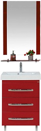 Misty Мебель для ванной Эмилия 60 напольная красная   – фотография-1