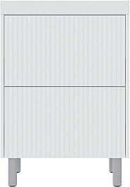 Vivon Тумба с раковиной Kristi 60 белая матовая рифленая – фотография-8