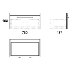 Owl 1975 Тумба с раковиной Skansen 80, 1 ящик – фотография-4