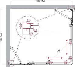 BelBagno Душевой уголок Luce 110/100 LUCE-AH-22-110/100-C-Cr профиль хром стекло прозрачное – фотография-5