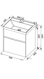 Aquanet Тумба с раковиной "Латина 60" черная 2 ящика (179937) – фотография-4